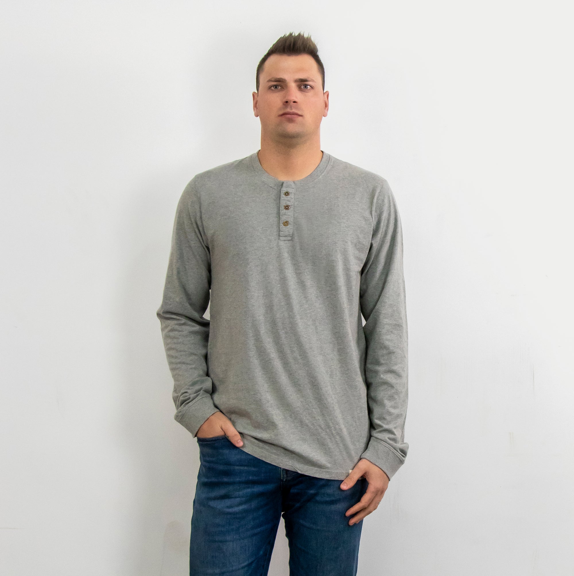 Long Sleeve Tall Henley T-Shirt (Also Available in Extra Tall)